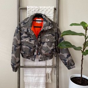 NWOT Jason Maxwell Cropped Army Bomber - Size S